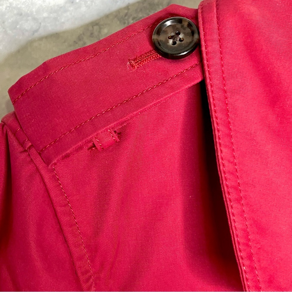 ⭐️ Talbots Red Double Breast Trench Coat Removable Insulated Liner Women’s 6 P - Picture 12 of 13
